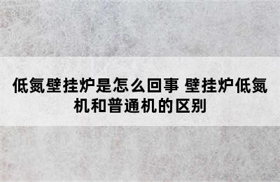 低氮壁挂炉是怎么回事 壁挂炉低氮机和普通机的区别